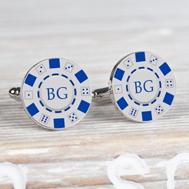 Personalised Silver Poker Chip Cufflinks Gifts For Men Jewellery For Men Clothing Accessories For Men Personalised Silver Poker Chip Cufflink