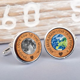 Personalised 'Daddy, Love You…' Cherry Wood Cufflinks Father's Day Cufflinks Personalised 'Daddy Love You' Cherry Wood Cufflinks Accessories For Men Gifts
