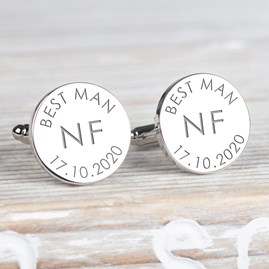 Personalised Wedding Initial Cufflinks Wedding Accessories For Men Wedding Jewellery For Men Personalised Wedding Initial Cufflinks