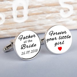 Personalised 'Forever Your Little Girl' Cufflinks Accessories For Men Jewellery For Men Clothing Accessories Personalised 'Forever Your Little Girl