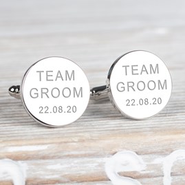 Personalised 'Team Groom' Wedding Cufflinks Wedding Accessories For Men Wedding Gifts For Men Personalised 'Team Groom' Wedding Cufflinks