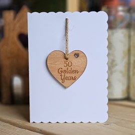 '50 Golden Years' 50th Anniversary Decoration and Card Wedding Anniversary Greetings Card Wedding Anniversary Gifts 50th Golden Wedding Anniversary