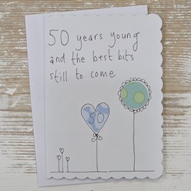 Exclusive Handmade Hand Drawn Unique Gift Card Greetings Cards Birthday Milestone Card 50th Birthday