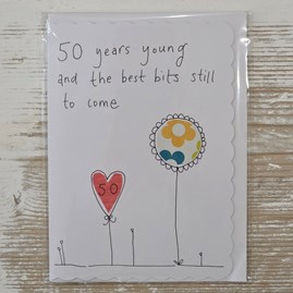 Exclusive Handmade Hand Drawn Unique Gift Card Greetings Cards Birthday Milestone Card 50th Birthday
