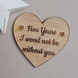 5th Wedding Anniversary Wooden Heart Decoration Wooden Anniversary Gift Wooden Sentiment Token Keepsake Gift
