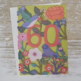 Stunning Unique 60th Birthday Card Lasercut Greetings Card Milestone Birthday Card