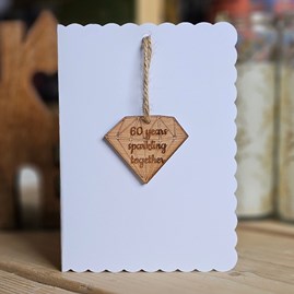 '60 Years' 60th Anniversary Decoration and Card Wedding Anniversary Greetings Card Wedding Anniversary Gifts 60th Diamond Wedding Anniversary