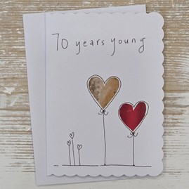 Handmade '70 Years Young' Birthday Card Exclusive Handmade Hand Drawn Unique Gift Card Greetings Cards Birthday Milestone Card 70th Birthday