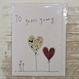 Exclusive Handmade Hand Drawn Unique Gift Card Greetings Cards Birthday Milestone Card 70th Birthday