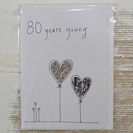 Exclusive Handmade Hand Drawn Unique Gift Card Greetings Cards Birthday Milestone Card 80th Birthday