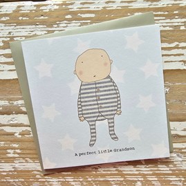 'A Perfect Little Grandson' New Baby Card