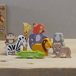 Wooden Stacking Animals Safari Africa Children's Games and Toys Animal Sets