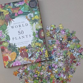 Around the World in 50 Plants 1000-piece Jigsaw Puzzle Nature Lover Gifts Novelty Jigsaw Puzzles Plants From Around The World Family Fun Puzzles
