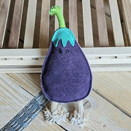 Austin the Aubergine Eco Dog Toy Biodegradable Eco Friendly Fun Novelty Dog Toy