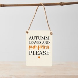 'Autumn Leaves' Mini Metal Sign