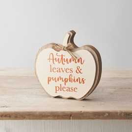 'Autumn Leaves' Pumpkin Block Cream Sign 'Autumn Leaves' Pumpkin Block Cream Sign