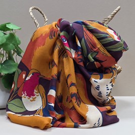 Autumnal Woodland Print Scarf Contemporary Scarves Super Soft Scarf Headscarves Christmas Gifts Animals Birthday Gifts