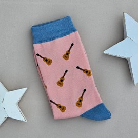 Bamboo Acoustic Guitar Socks in Dusky Pink Ladies socks bamboo socks acoustic guitar dusky pink soft one size