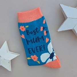 Bamboo 'Best Mum Ever!' Socks in Teal Quirky Novelty Breathable Bamboo Socks Gifts For Mum Mother's Day Gifts Birthday Gifts