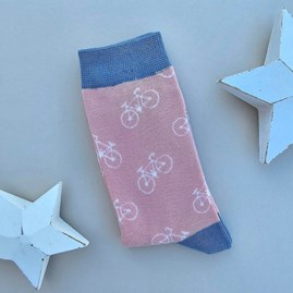 Bamboo Bikes Socks in Dusky Pink Ladies socks bamboo socks bike socks dusky pink soft one size