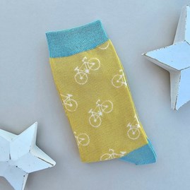 Bamboo Bikes Socks in Yellow Ladies socks bamboo socks bike socks yellow soft one size