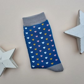 Ladies socks bamboo socks heart socks teal one size