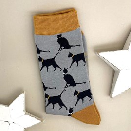 Ladies socks bamboo socks lucky cat socks grey one size