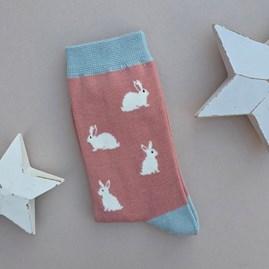 Bamboo Rabbit Socks in Dusky Pink