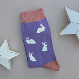 Bamboo Rabbits Socks in Lilac