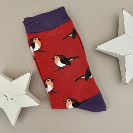 Bamboo Robins Socks in Orange Ladies socks bamboo socks robin socks orange one size