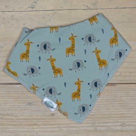 Bandana Dribble Bib - Giraffe and Elephants New Baby Gifts Newborn Gifts Super Soft Dribble Bib Colourful Design Cotton Fleece Adjustable Animal