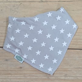 Bandana Dribble Bib - Grey with White Stars New Baby Gifts Newborn Gifts Super Soft Dribble Bib Colourful Design Cotton Fleece Adjustable Stars