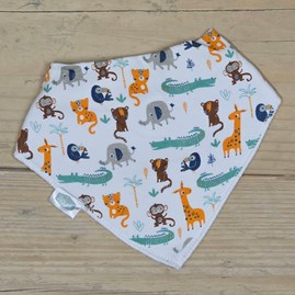 Bandana Dribble Bib - Savanna Animals New Baby Gifts Newborn Gifts Super Soft Dribble Bib Colourful Design Cotton Fleece Adjustable Animal