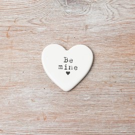 'Be Mine' Porcelain Heart Token