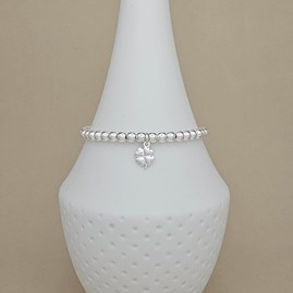 Beaded Bracelet with Clover Leaf Charm Beaded Bracelet with Clover Leaf Charm