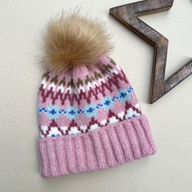 Beanie Bobble Hat in Pink Beanie Bobble Hat in Pink