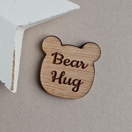 'Bear Hug' Teddy Pocket Token Wooden Sentiment Token Wooden Keepsake Gift Sentiment Gifts Pocket Token Gift