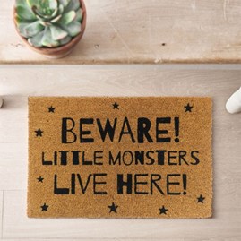 'Beware! Little Monsters Live Here!' Coir Doormat Halloween Gifts Home Decorations Coir Doormat