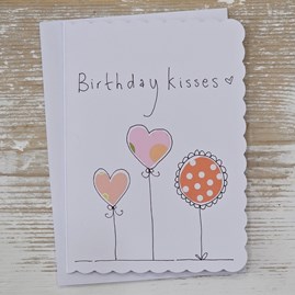 'Birthday Kisses' Card Exclusive Handmade Hand Drawn Unique Gift Card Greetings Cards Birthday Card Birthday Kisses