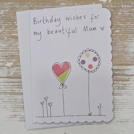 Exclusive Handmade Hand Drawn Unique Gift Card Greetings Cards Birthday Milestone Card Mum Birthday