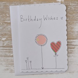 'Birthday Wishes' Card Exclusive Handmade Hand Drawn Unique Gift Card Greetings Cards Birthday Card Birthday Wishes