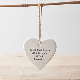 'Bless This House' Hanging Porcelain Heart 'Bless This House' Hanging Porcelain Heart
