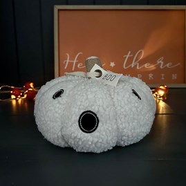 'Boo!' Halloween Fleece Pumpkin Door Stop