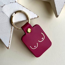 Boobs Leather Keyring in Magenta Boobs Leather Keyring in Magenta