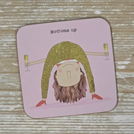 'Bottoms Up' Coaster Rosie Made A Thing Coaster Funny Gifts Novelty Humourous Humour Quirky Gifts