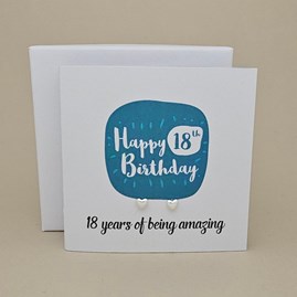 Boxed 18th Birthday Heart Stud Earrings Card