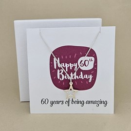 Boxed 60th Birthday Star Necklace Card Boxed 60th Birthday Star Necklace Card