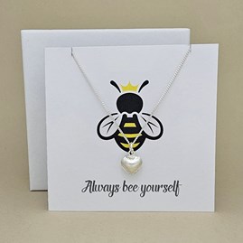 Boxed 'Bee Yourself' Heart Necklace Card Boxed 'Bee Yourself' Heart Necklace Card