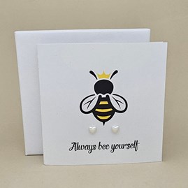Boxed 'Bee Yourself' Heart Stud Earrings Card Boxed 'Bee Yourself' Heart Stud Earrings Card