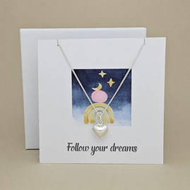 Boxed 'Follow Your Dreams' Heart Necklace Card Boxed 'Follow Your Dreams' Heart Necklace Card